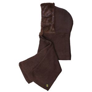 Faux Fur Winter Knit Hood Scarf Cowl